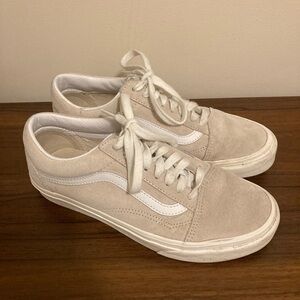 Suede Beige and White Vans